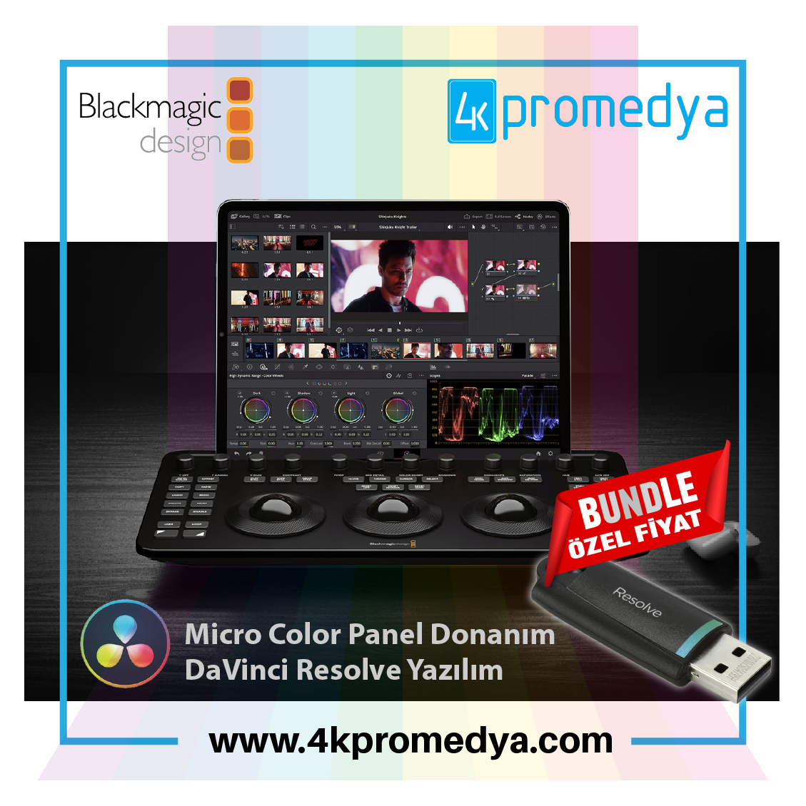 Blackmagic DaVinci Resolve Micro Color Panel +DaVinci Resolve Studio 19-Software ÖZEL FİYAT!