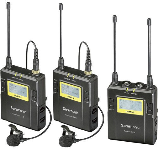 Saramonic UwMic9 Kit2 RX9 + TX9 + TX9 - 2Verici + 1 Alıcı Kablosuz Yaka Mikrofonu