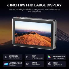 Viltrox DC-X3 6'' HDMISDI 2000nit Dokunmatik Kamera Üstü Monitör