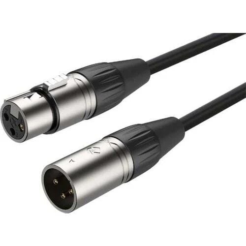 3 Pin Roxtone XLR Erkek+XLR Dişi Audio Kablosu (Gri)