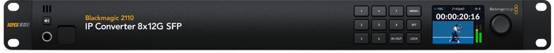 محول Blackmagic 2110 IP مزود بـ 8 منافذ SFP بسرعة 12 جيجابت