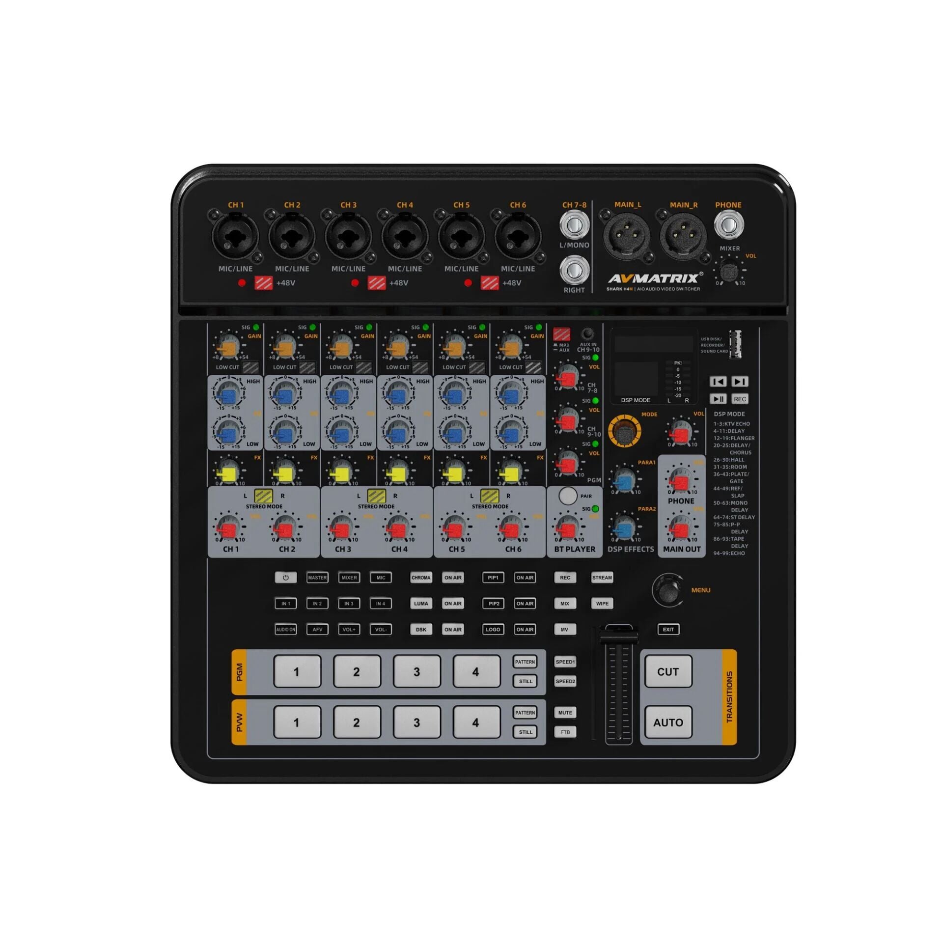AVMATRİX SHARK H4M – 4 Kanal HD Video Switcher ve Ses Mikseri
