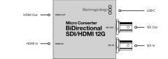 محول بلاك ماجيك الصغير ثنائي الاتجاه SDI HDMI 12G