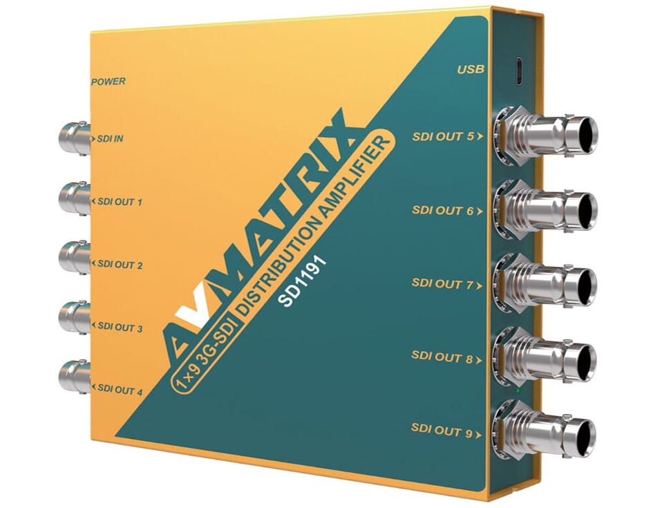AVMatrix SD1191 1x9 3G-SDI Усилитель-распределитель с перетактированием